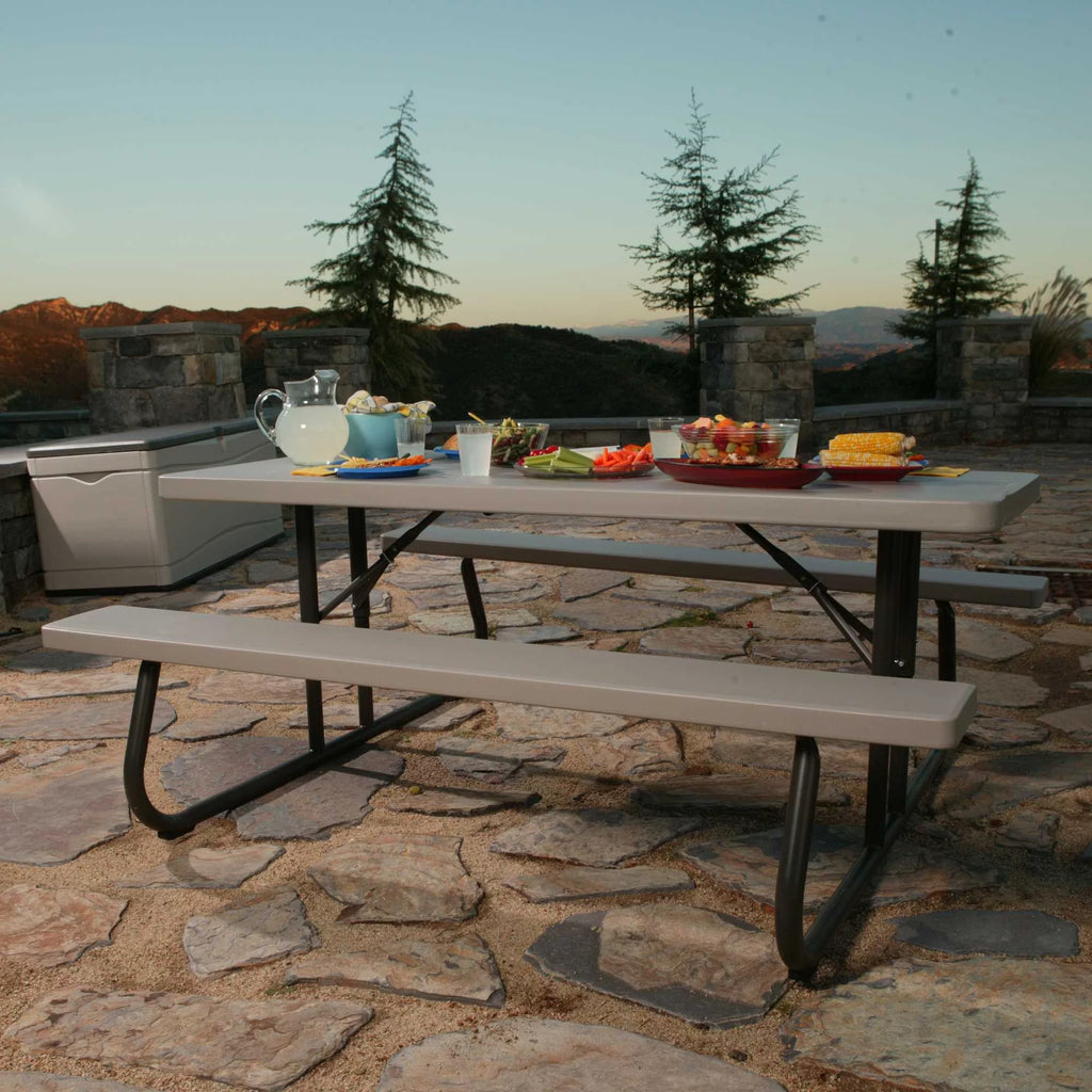 6 Foot Folding Picnic Table, Putty D393
