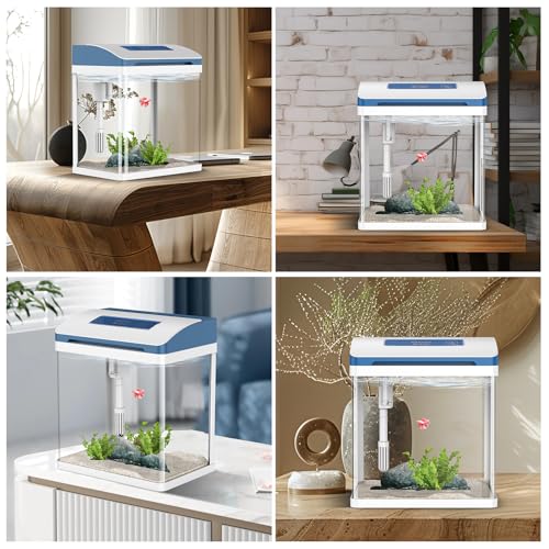 2 Gallon Glass Self-Cleaning Small Fish Tank P30107