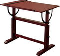 Height and Angle Adjustable Drawing Table with Tilting Magnifying Tabletop and T-square L2132