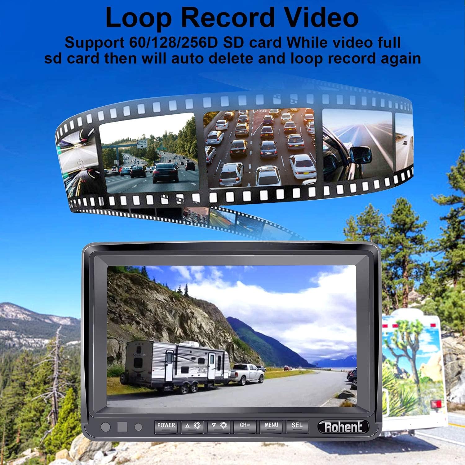 7 Inch HD 1080P Wireless Backup Camera with DVR Monitor H48292