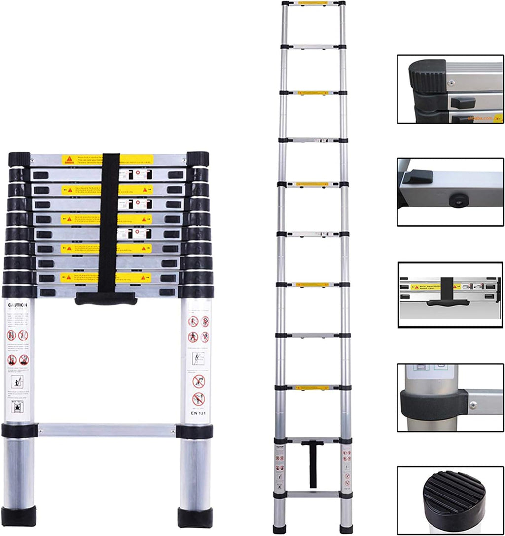 10.5FT Aluminum Telescoping Ladder D712