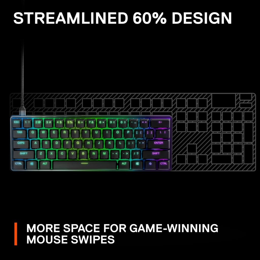 Black 60% Wired Gaming Keyboard with RGB Lighting Z443305