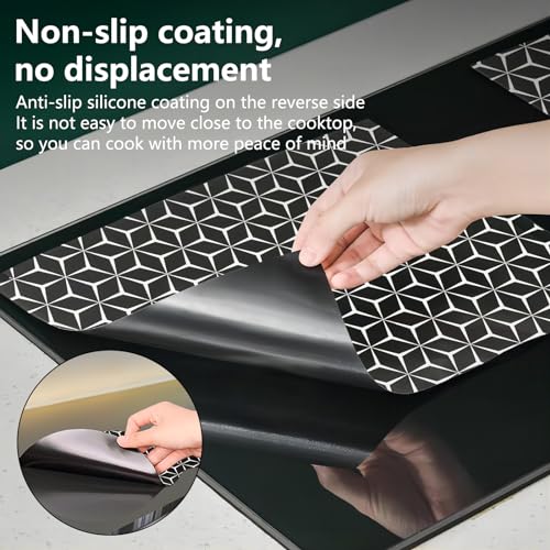 Induction Cooktop Protector Mat - Glass fiber silicone pad, 3 packs with different size combinations X6585