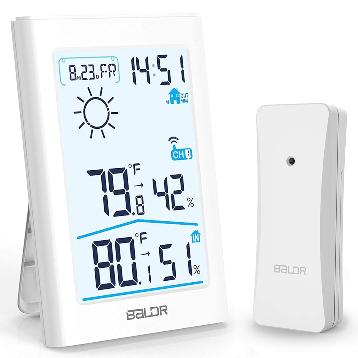 Wireless Indoor Outdoor Thermometer Hygrometer with Remote Sensor N249796