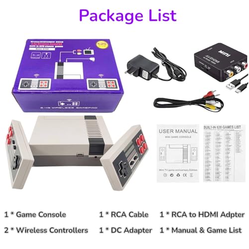 Classic Mini Retro Game Console with 600 Games and Dual Wireless Remote Controllers Q11161