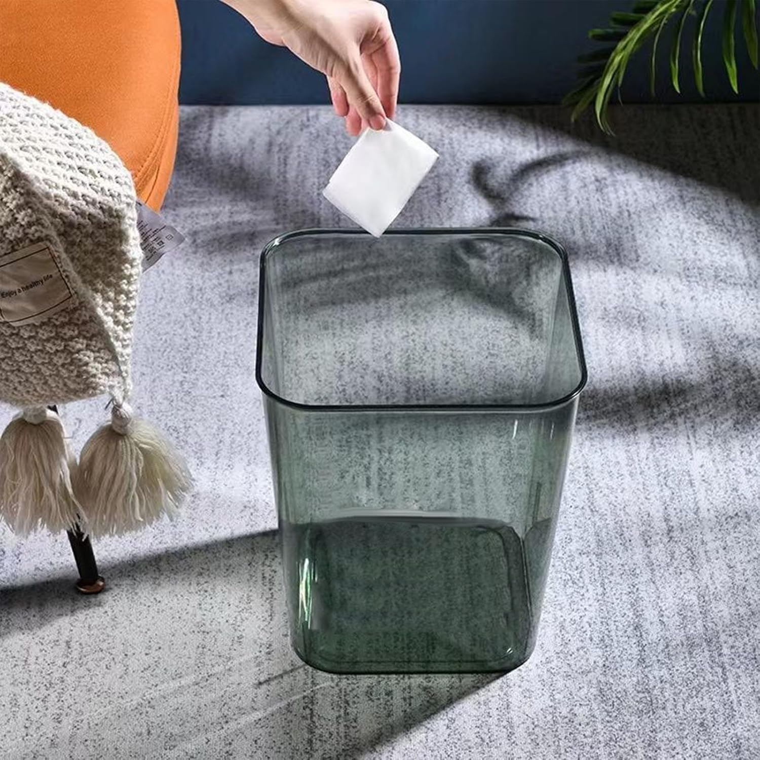 Acrylic Transparent Large Capacity Wastebasket Trash Bin I82264