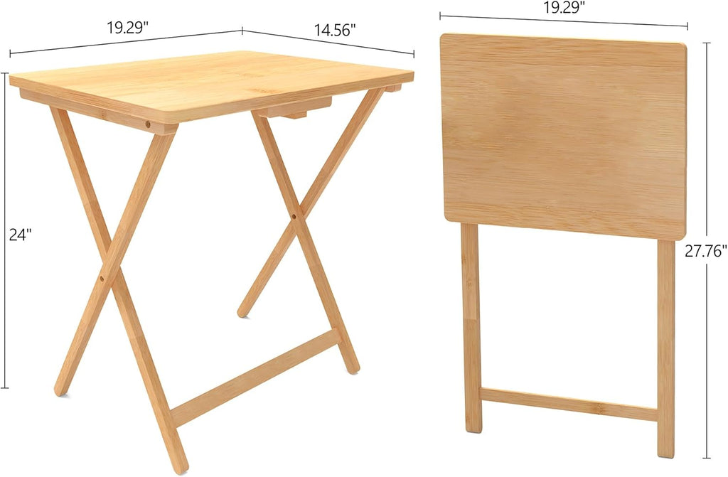 Folding TV Tray Table Set of 2, Bamboo M332471