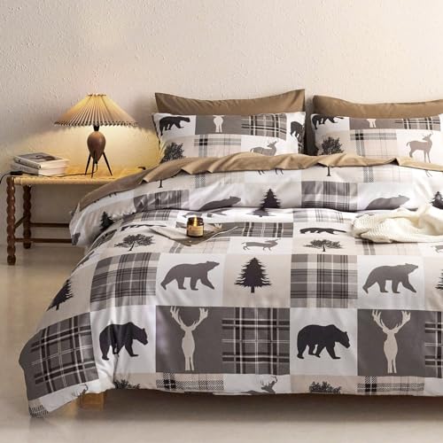 Rustic Comforter Set, 3 Pieces, Taupe, Queen Size W108612