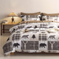 Rustic Comforter Set, 3 Pieces, Taupe, Queen Size W108612