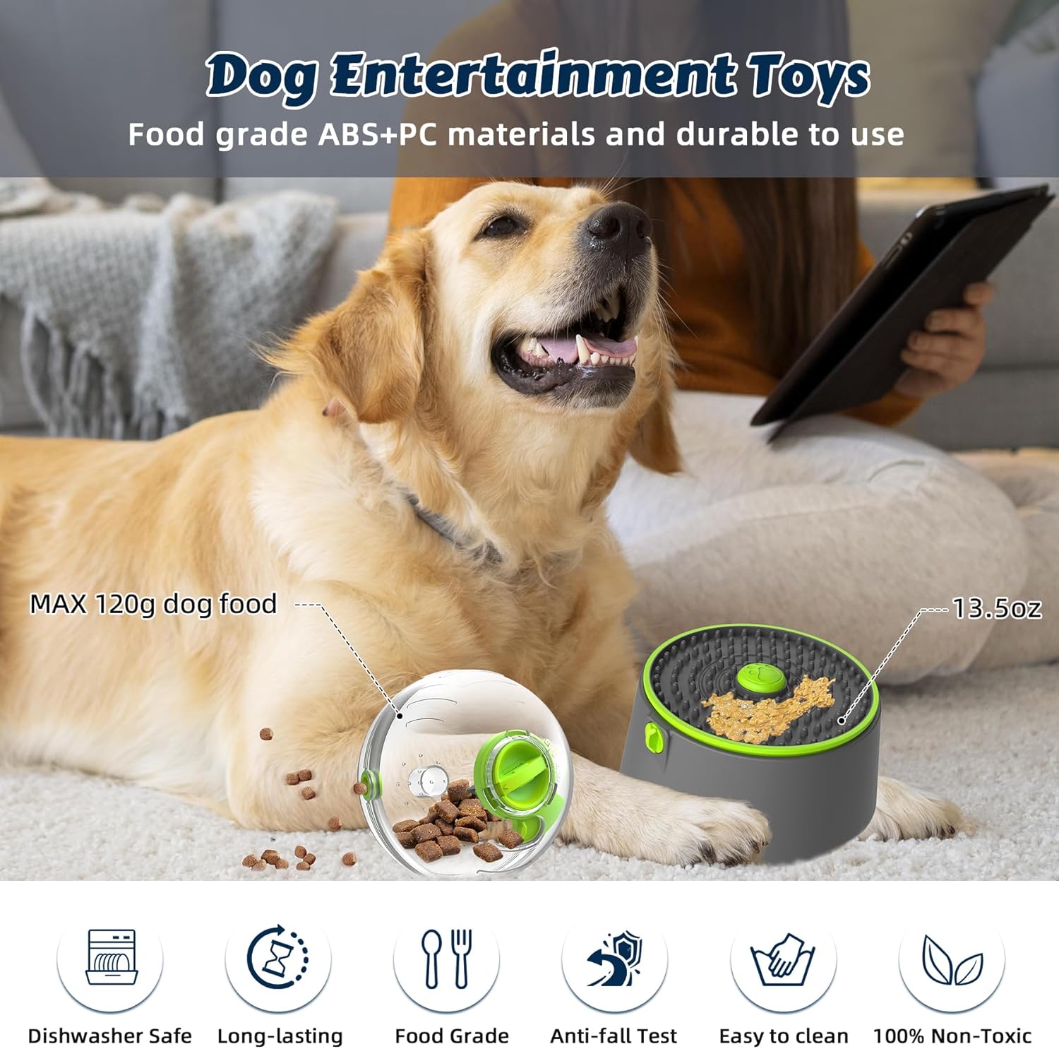 3 in 1 Rotatable Puzzle Dog Slow Feeder Toy T815833