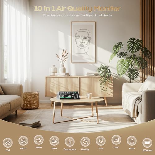 10-in-1 Air Quality Monitor Indoor Portable Co2 Detector Q715527