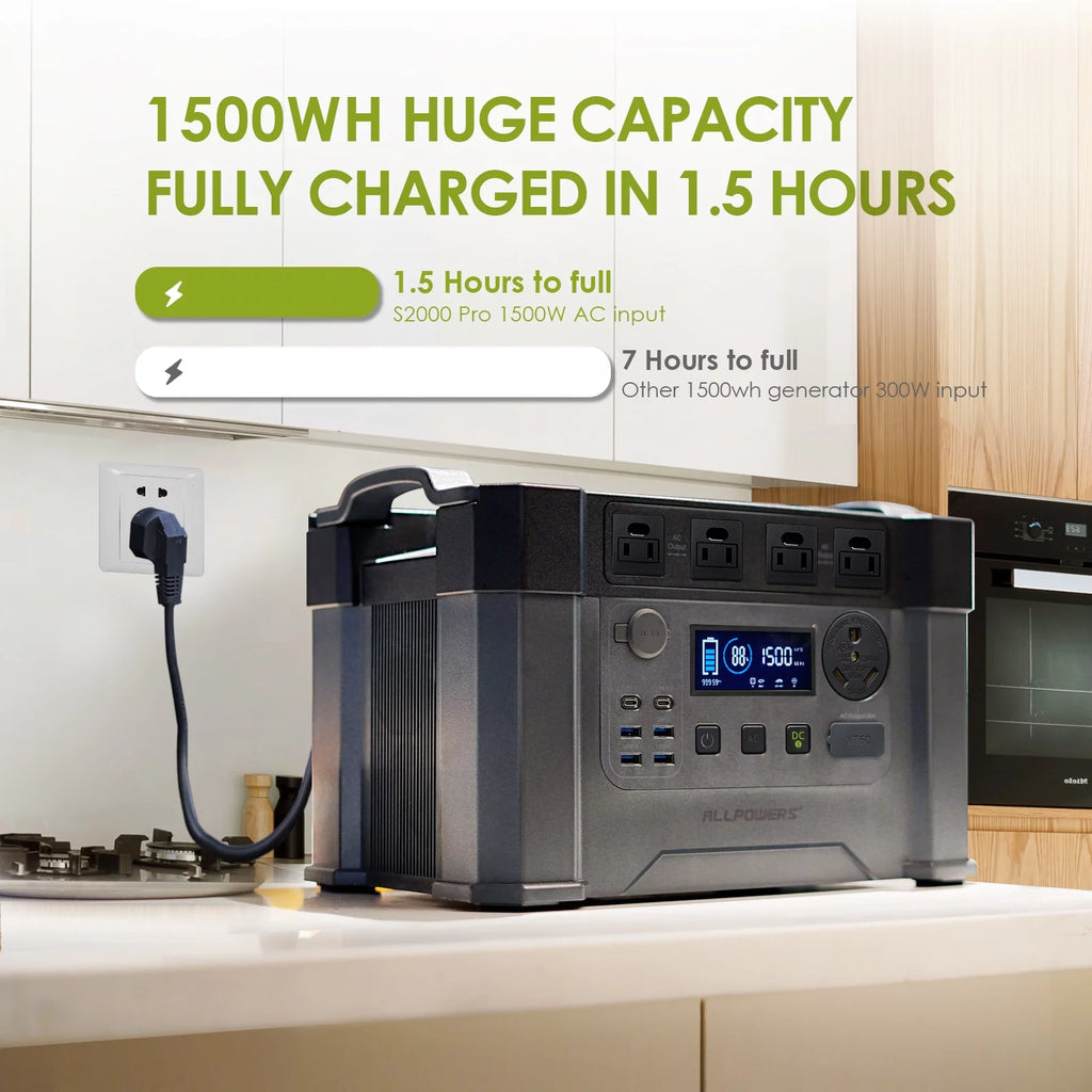 Portable Solar Generator Kit with 100W Foldable Solar Panel and 1500Wh Power Station O5452