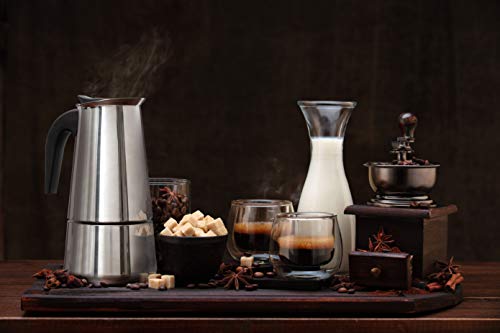 6 Cup Stovetop Espresso Maker 10oz Stainless Steel Black G20006