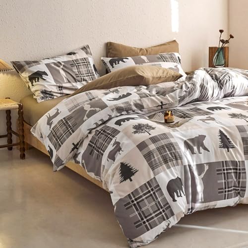 Rustic Comforter Set, 3 Pieces, Taupe, Queen Size W108612