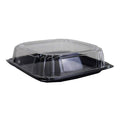 Black Disposable Square Catering Tray with Lid, 25/Case V94557