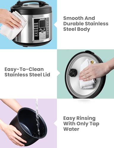 Compact Stainless Steel Rice Cooker, 2 QT H610