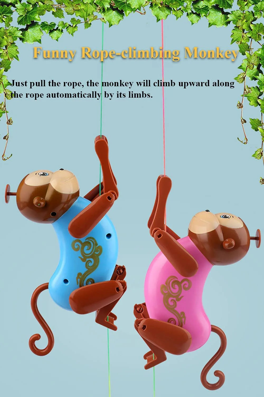 Pink Pull String Monkey Toy E94382