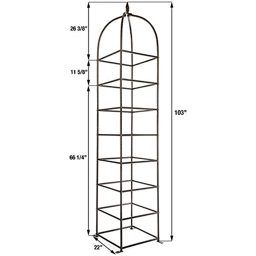 Large Obelisk for Climbing Garden Plants Weather Resistant Iron and Metal Vertical Yard Art E768561