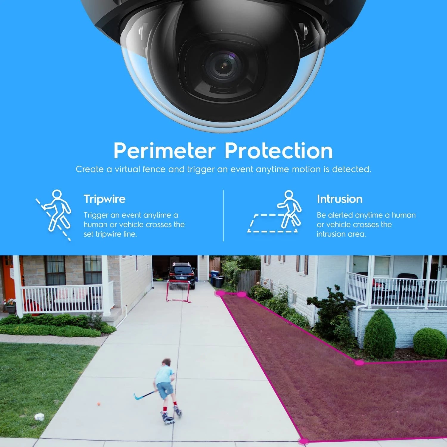4K 8MP Outdoor Security POE IP Dome Camera with 98ft NightVision 2.8mm Lens A4913