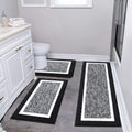 Non-Slip Absorbent Microfiber Bathroom Rug Set 2 Piece D7618