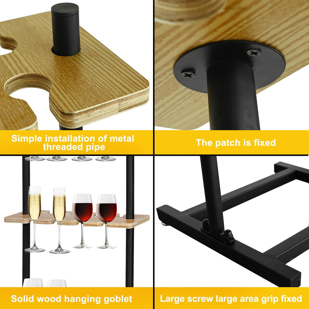 4 Tiers Wooden Champagne Wall Stand X108