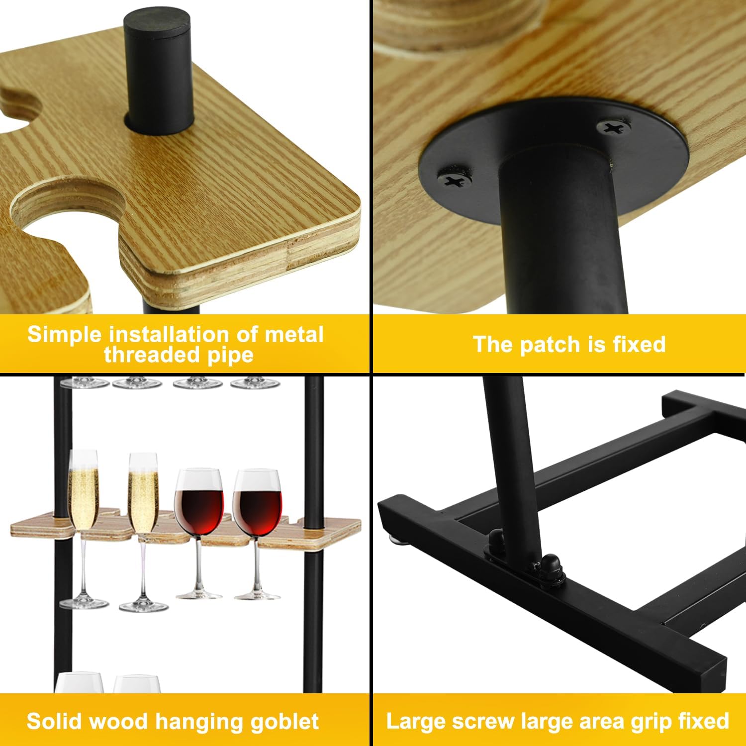 4 Tiers Wooden Champagne Wall Stand X108