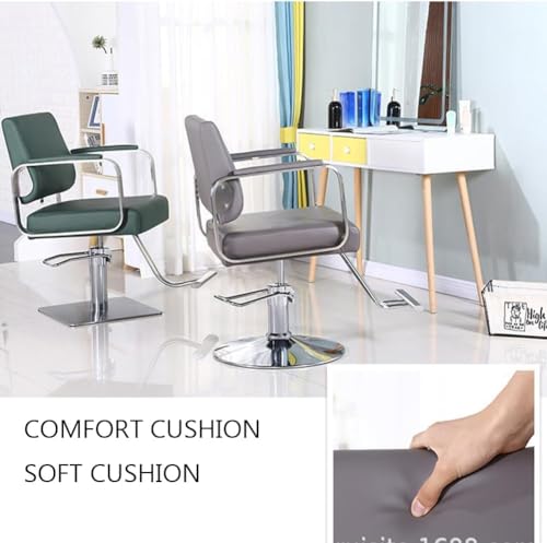 Grey Barber Chair with Heavy Duty Hydraulic Pump, 360 Degrees Swivel R245