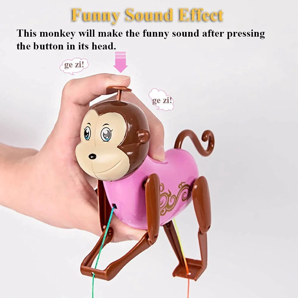 Pink Pull String Monkey Toy E94382