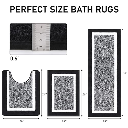 Non-Slip Absorbent Microfiber Bathroom Rug Set 2 Piece D7618