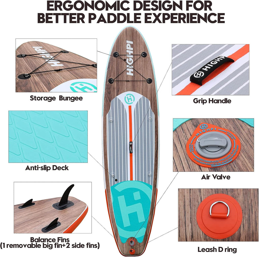 Inflatable Stand Up Paddle Board with Backpack, Pump, Paddle, Leash N55417