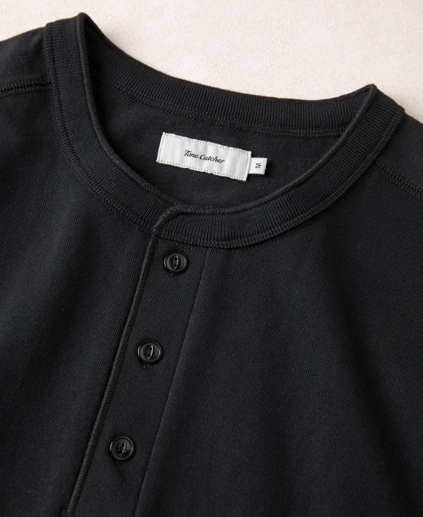 Heavyweight Cotton Tubular Short-Sleeve Henley Shirt