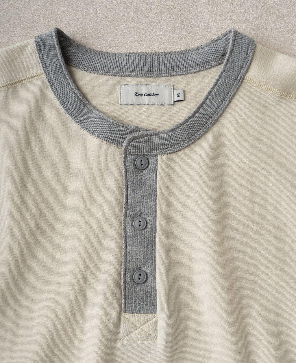 Heavyweight Cotton Tubular Short-Sleeve Henley Shirt