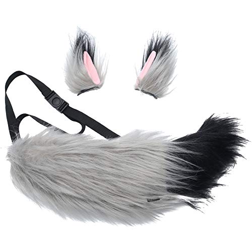 Plush Tail and Ears Faux Fur Animal Fox Wolf Costume Kit I614