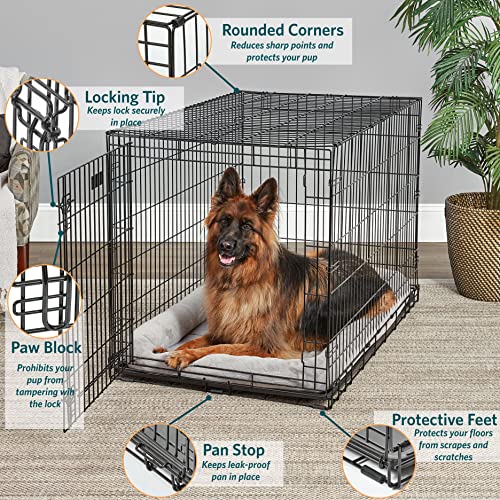 XL Folding Metal Dog Crate with Divider Panel, 48L x 30W x 33H Inches A350