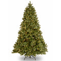 Pre-Lit Artificial Full Downswept Christmas Tree, Green, Dual Color LED Lights, 7.5 feet P910699