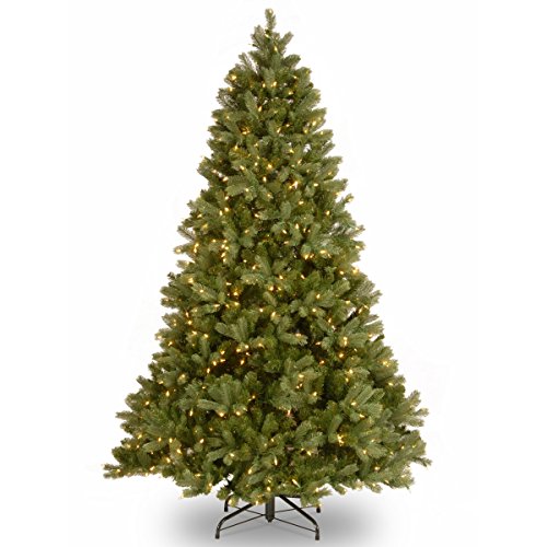 Pre-Lit Artificial Full Downswept Christmas Tree, Green, Dual Color LED Lights, 7.5 feet P910699