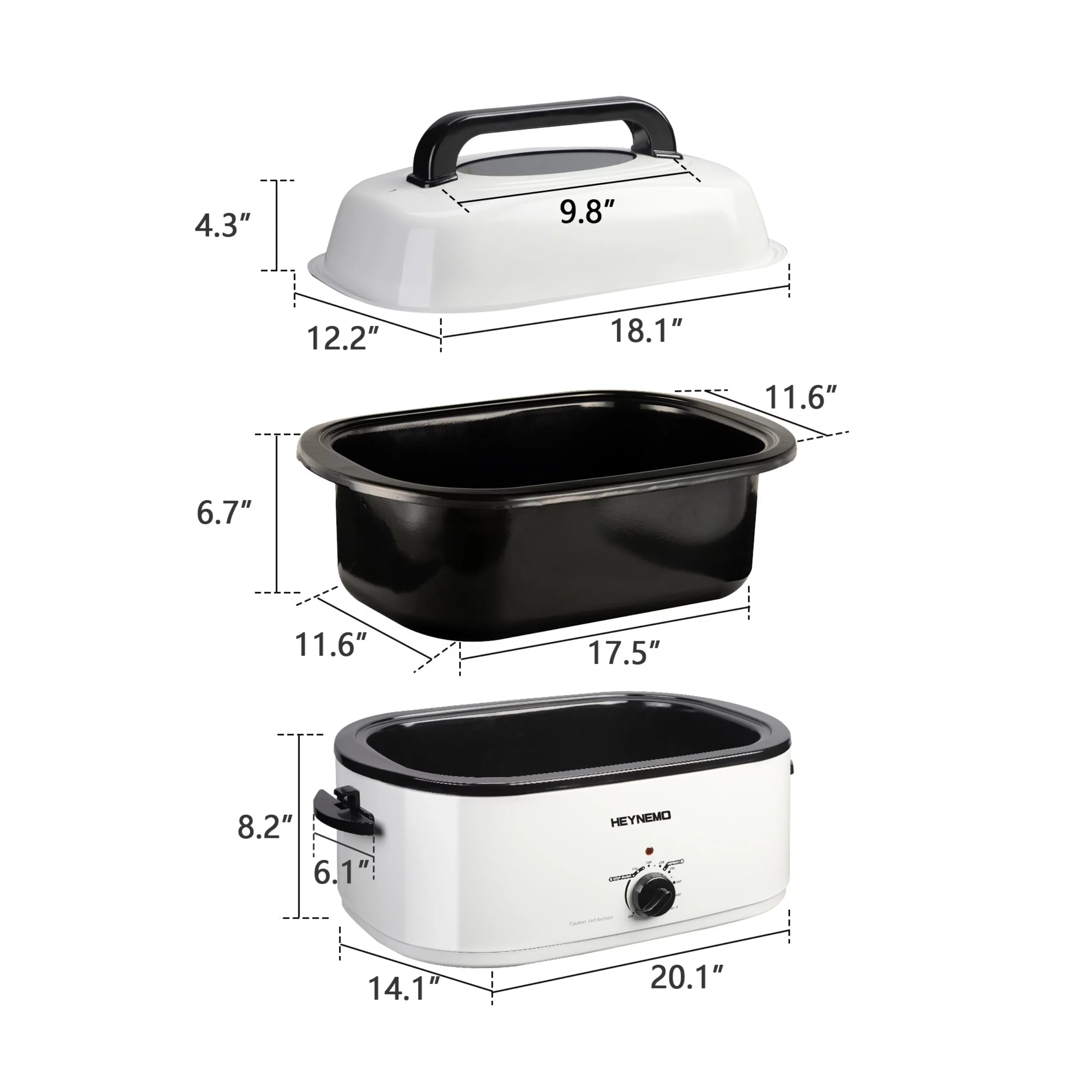 White 26 Quart Stainless Steel Electric Roaster Oven U627667