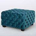 Dark Teal Velvet Ottoman N373330