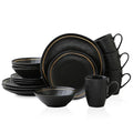Black Porcelain Dinnerware Set, 16-Piece, Service For 4 X22042