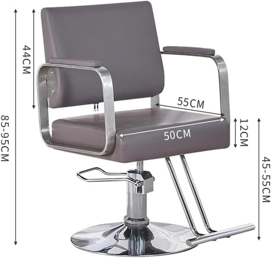 Grey Barber Chair with Heavy Duty Hydraulic Pump, 360 Degrees Swivel R245