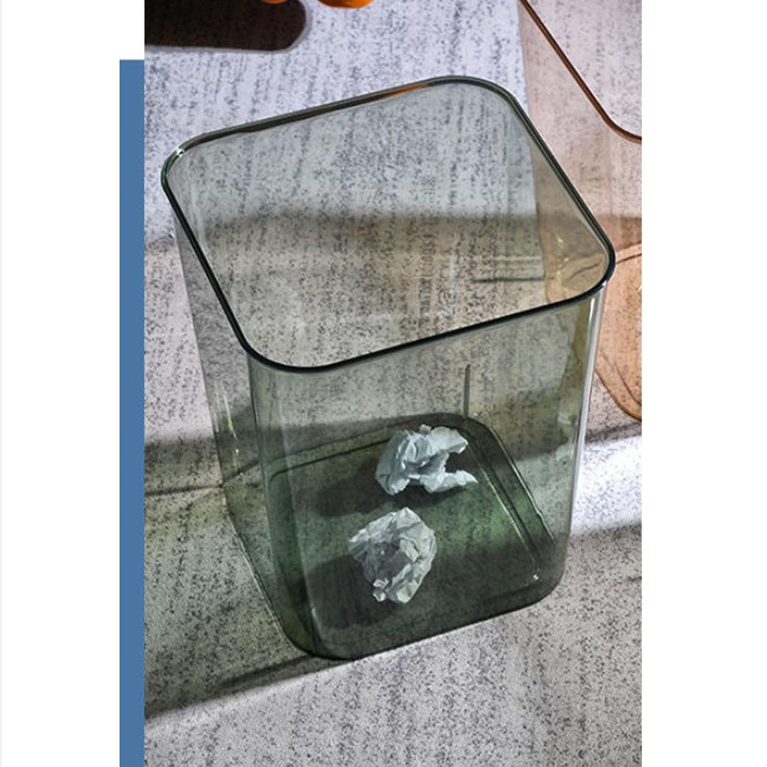 Acrylic Transparent Large Capacity Wastebasket Trash Bin I82264