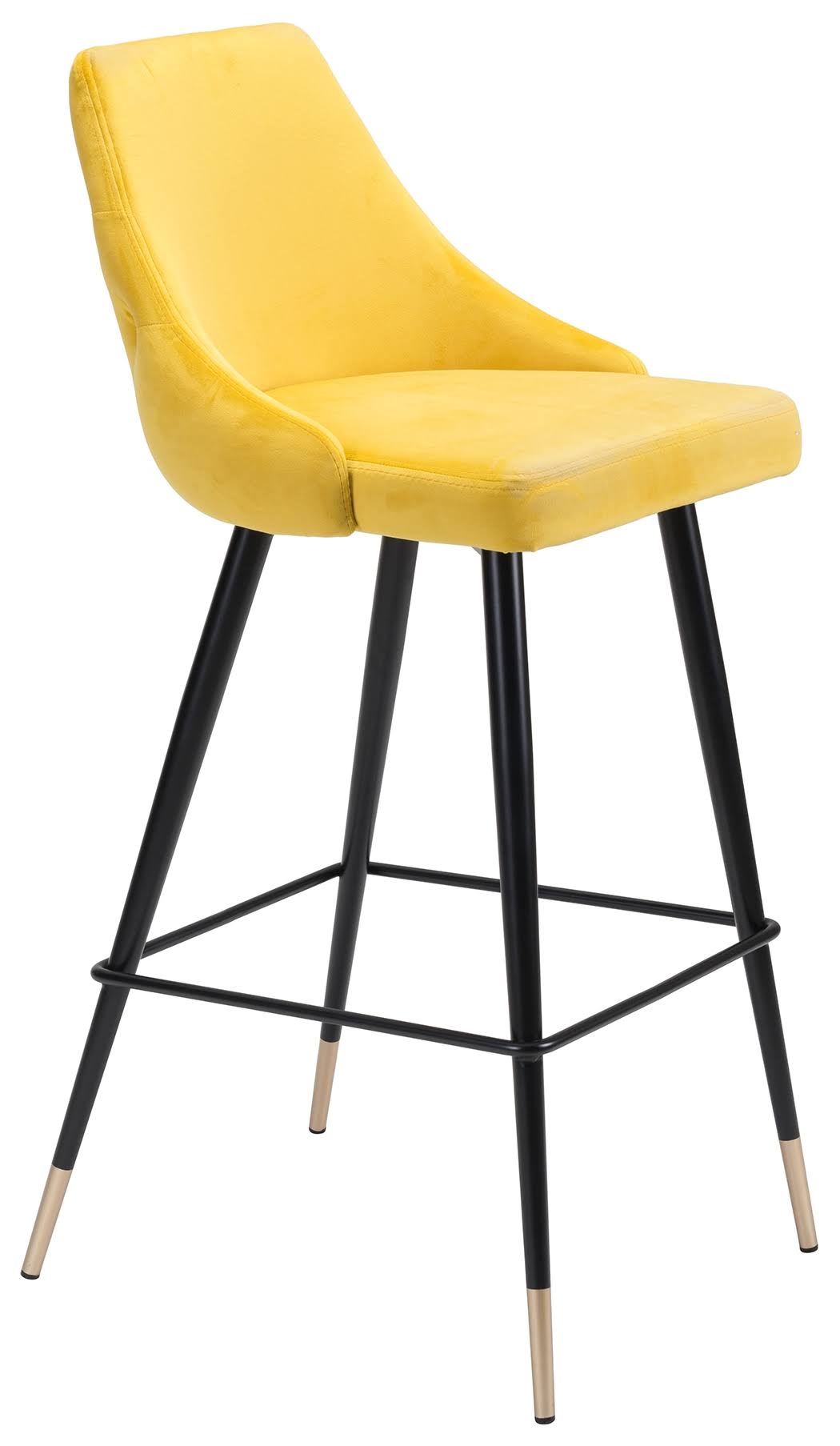 Velvet Bar Height Bar Stool Yellow S157440