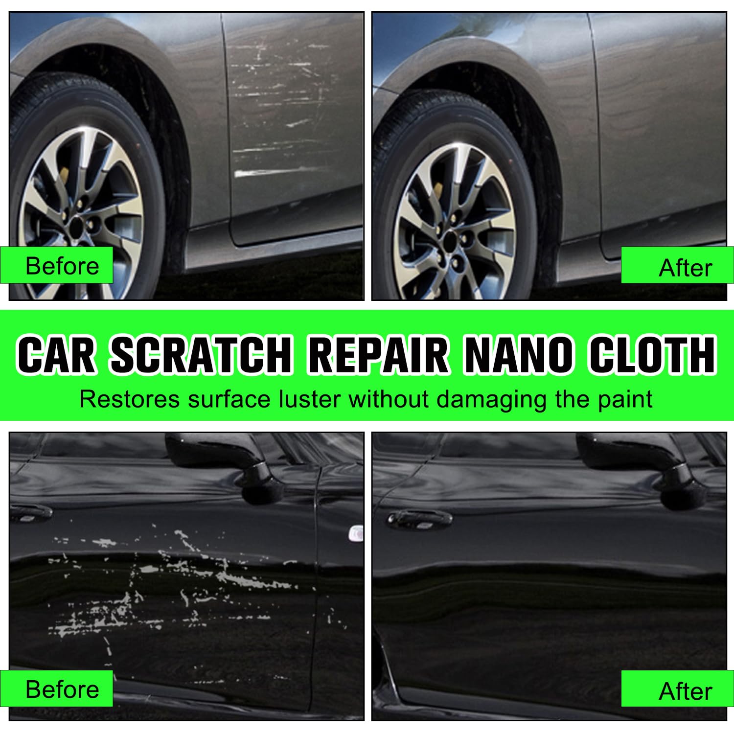 12 Pcs Nano Sparkle Car Scratch Remover Cloth A6112