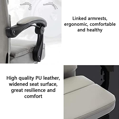 Ergonomic Office Chair with Adjustable Tilt Angle and Retractable Footrest F62552