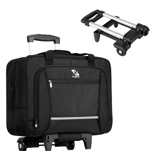 Black Rolling Laptop Bag with Wheels E409
