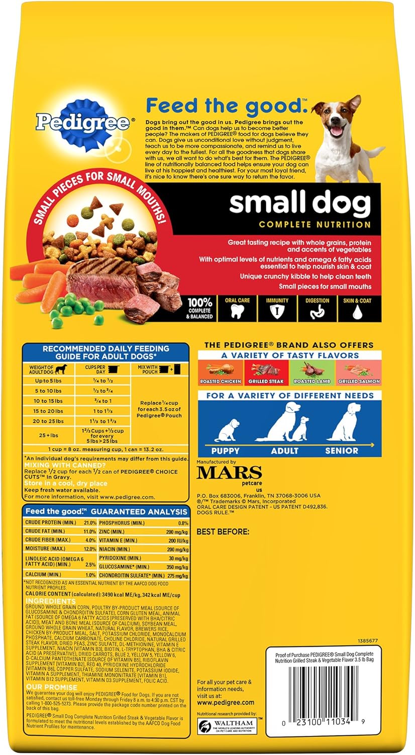 Small Breed Adult Dry Dog Food, 3.5 lb. Bag O18544