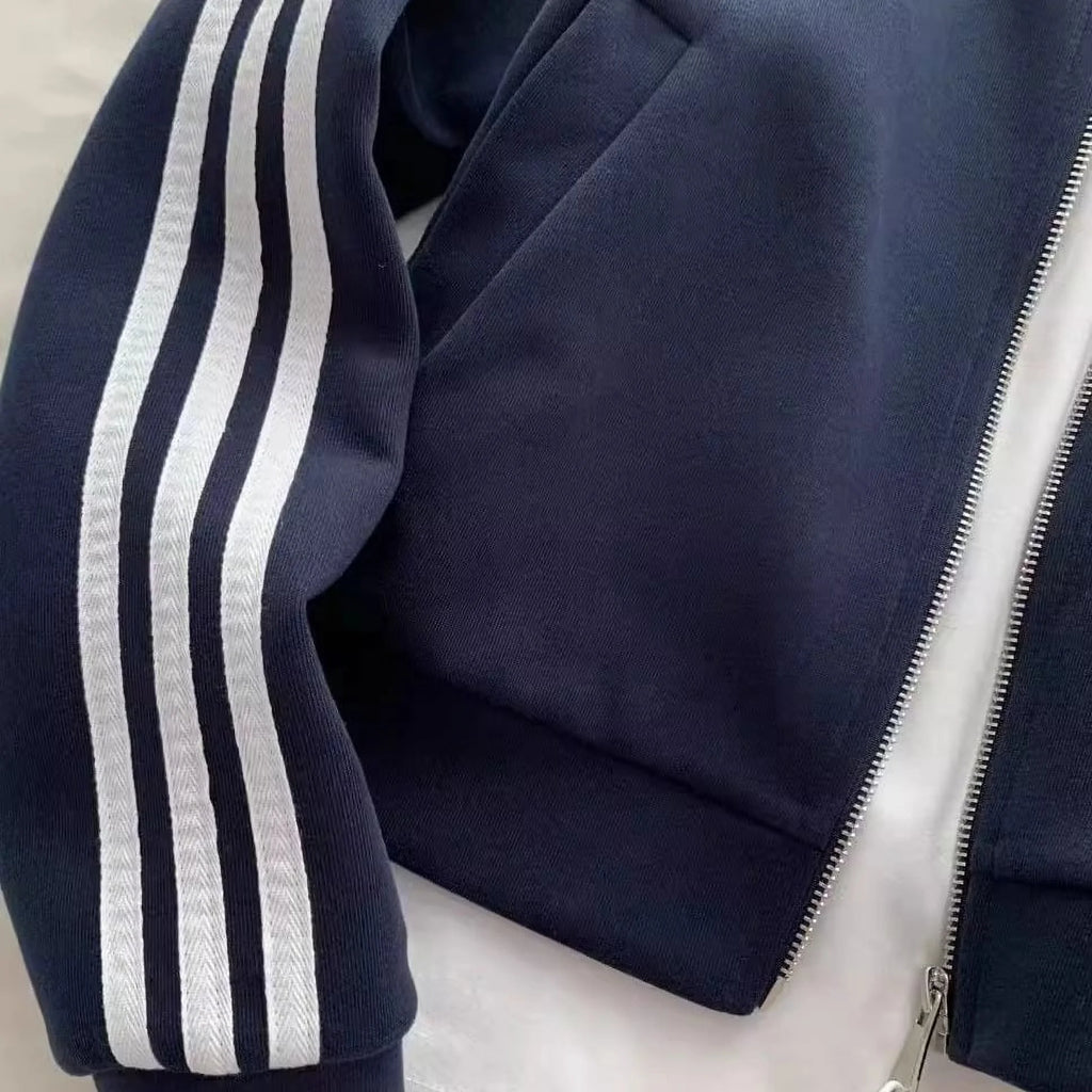 Three-stripe sports sweatshirt jacket A5581