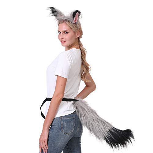 Plush Tail and Ears Faux Fur Animal Fox Wolf Costume Kit I614