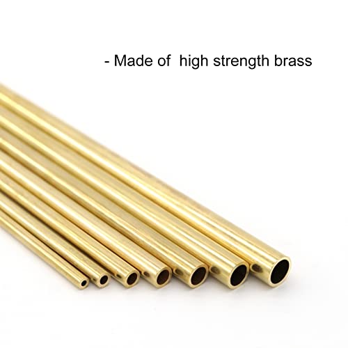 Brass Round Tube 0.5mm Wall Thickness 300mm Length Metal Seamless Straight Pipe Tubing 3pcs S49442