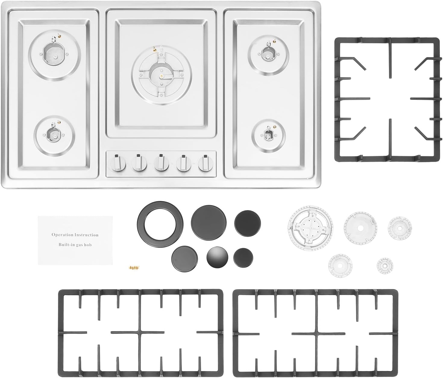34 inch 5 Burners Built-in Stainless Steel Gas Cooktop L1026